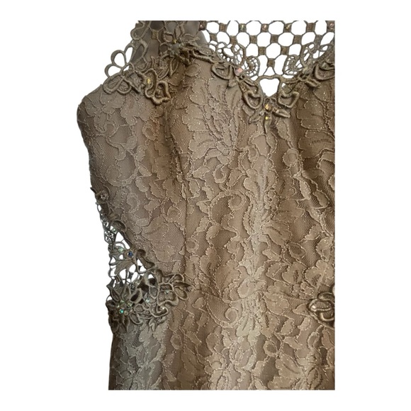 City Studio Silver Sequin Halter Gown - Picture 3 of 6